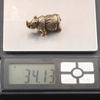 Handmade Pure Copper Cute Rhinoceros Miniatures Figurines Solid Vintage Brass Rhino Ornaments Tea Pets Desktop Decorations Craft