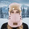 Simple With Glasses Winter Mask Hat Windproof Removable Mask Riding Plush Hat Earflap Neck Protector Warm Ski Hat Winter