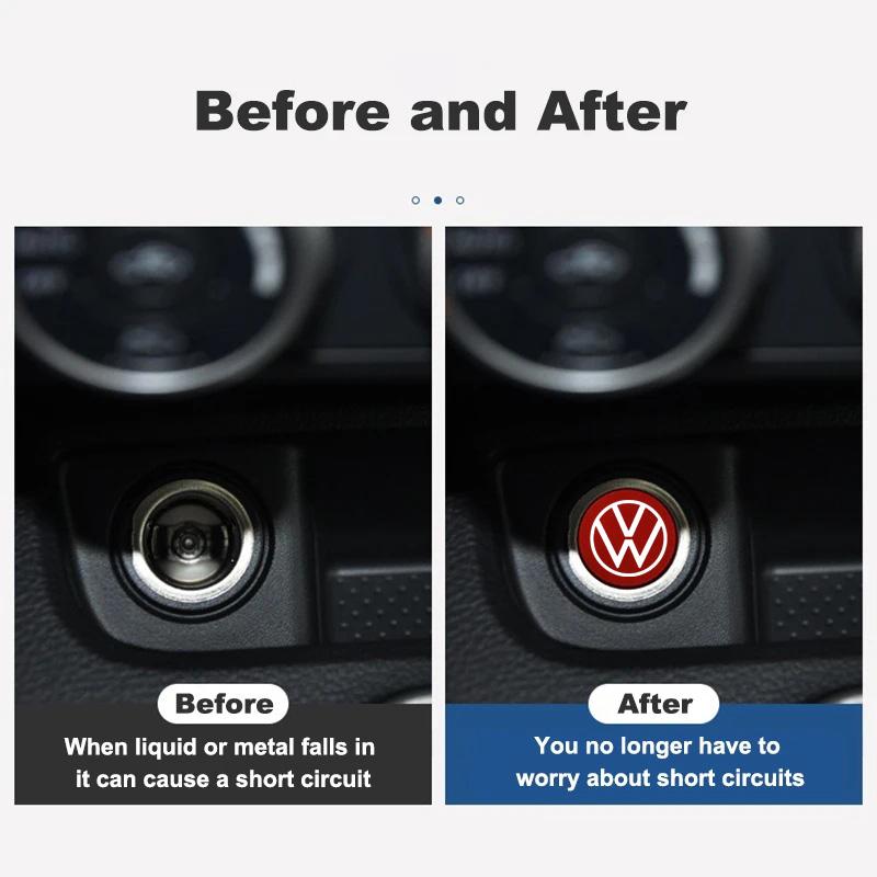 Metal Car Cigarette Lighter Plug Cover Dust Covers for Volkswagen VW R Line Golf Polo Jetta Passat Touareg Tiguan MK6 Scirocco