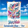 Dog Theme Beach Towel Personalized Custom Name & Text Soft Quick Dry Beach Towel for Swimming Travel