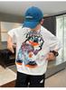 Boys' summer outfit white short sleeved T-shirt 2026 new style children's summer loose fit mid size children's summer top