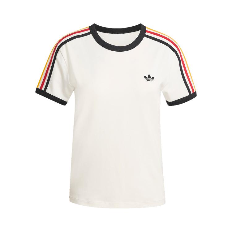 adidas Originals 3-Stripes Slim Tee 'Cloud White/Black/Team Power Red/
