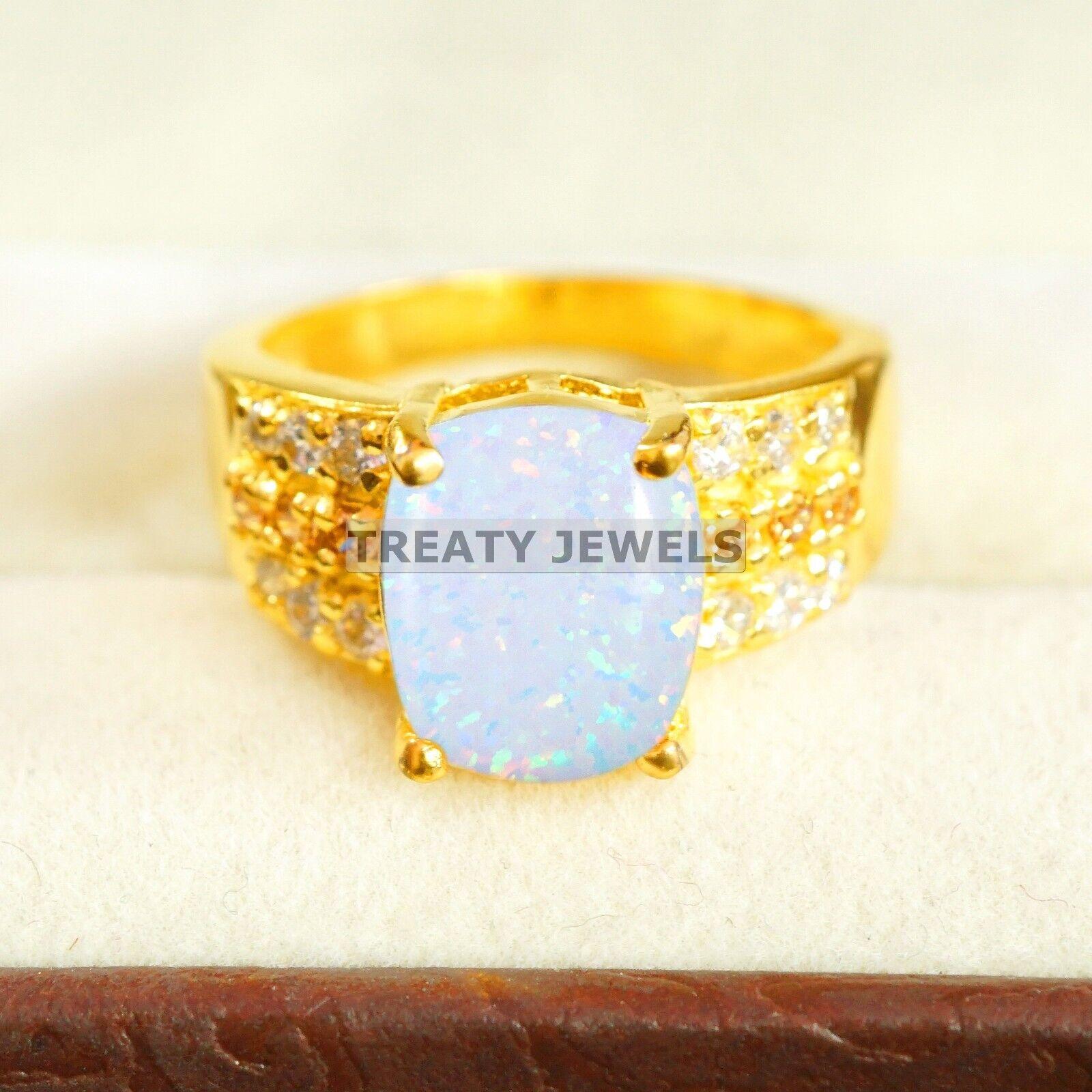 

Opal Oval Cut With 925 Sterling Silver Gold Plated Ring For Men s #B359 JL375682059770 4-16 US золотий