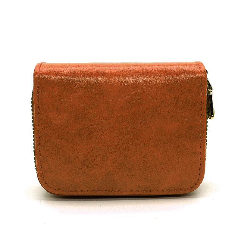 

Ретро масляный воск органайзер для карт Большая вместимость многофункциональный держатель для карт Кошелек на молнии Женский противокражный портативный кошелек для карт жёлтый