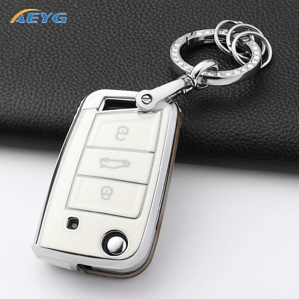 For VW Volkswagen Golf 7 MK7 Tiguan MK2 for SEAT Ateca Leon FR 2 Ibiza for Skoda Octavia Car Key Case Cover Interior Accessories