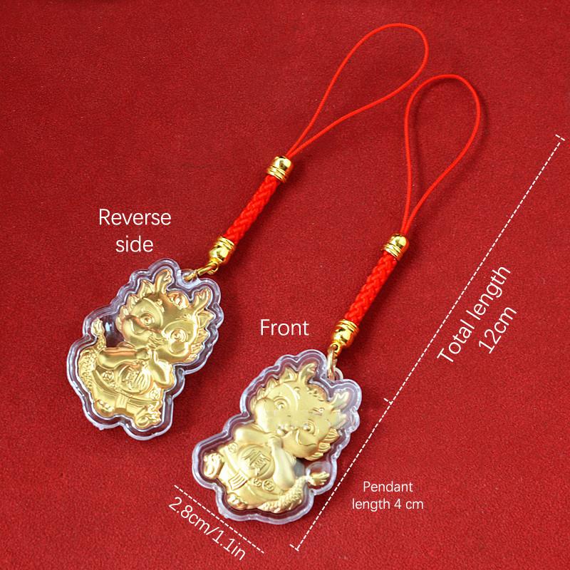 2024 Jahr des Drachen Cartoon Drache Handykette Glück Handy Schlüsselband Kordelkette Niedliches Lanyard Schlüsselanhänger