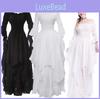 Premium Qita Medieval Halloween Cosplay Dress Polyester Renaissance Gown With Binding Waist Court Style Long Skirt Sizes S-xxl)