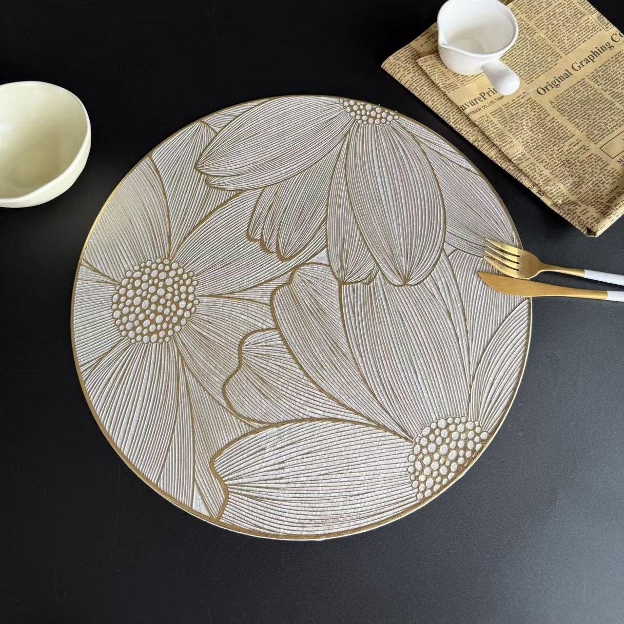 European Style PVC Table Mat - Elegant Heat-Resistant Decor Pad 38CM