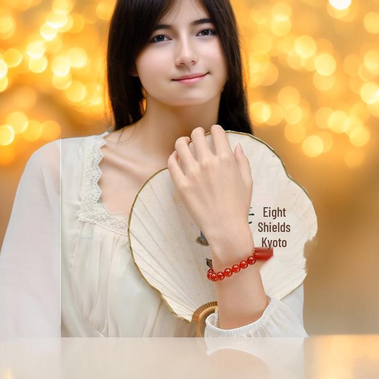 Brazilian Red Agate and Tiger Eye Volcanic Stone Bracelet with Cat's Eye Beads for Men and Women