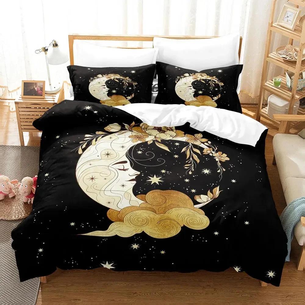  Witch's Moon Bedding Set Single Twin Full Queen King Size Aldult Boys Bedroom Duvetcover Sets Anime Bed Sheet Set New