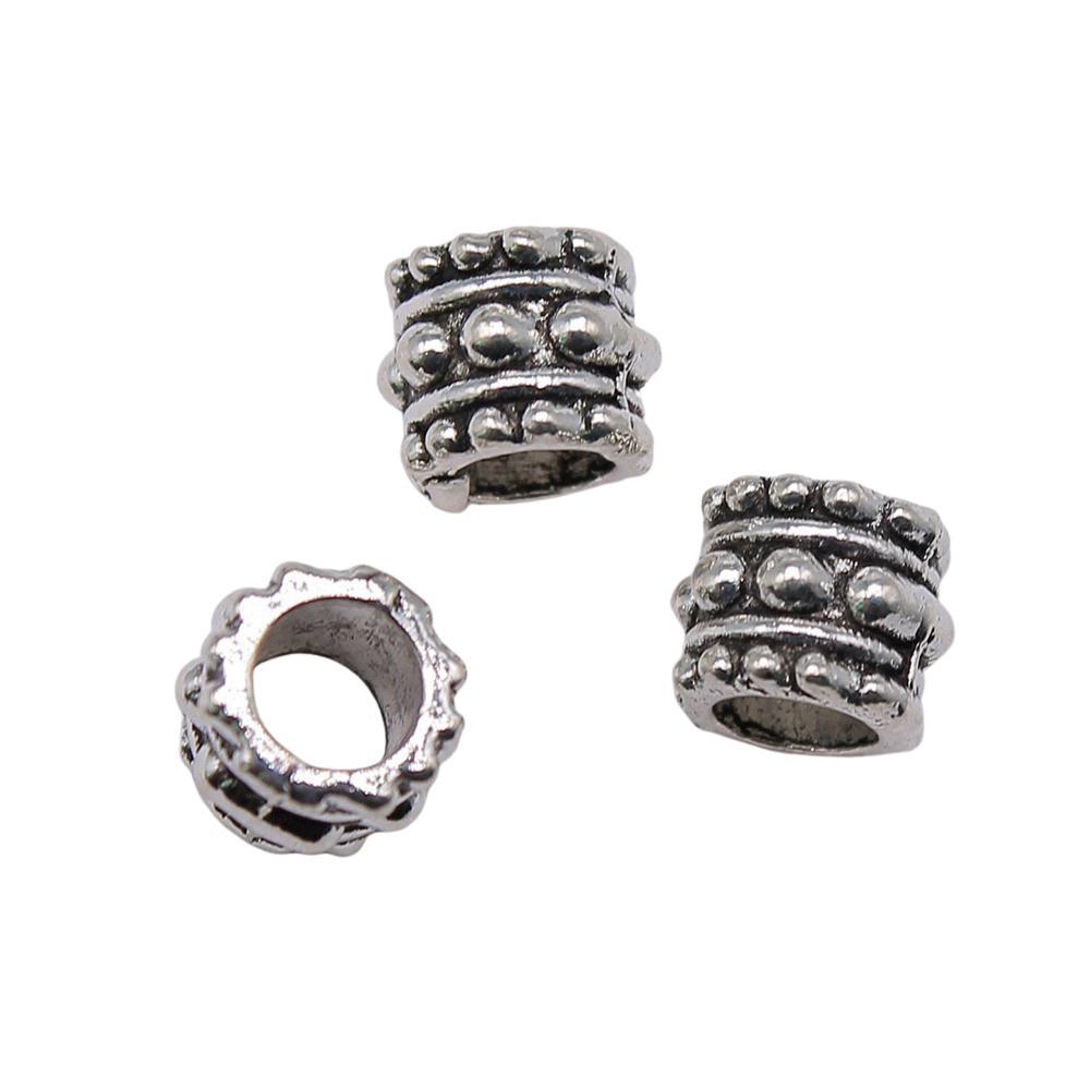 Multi Color Spacer Beads Ornate Metal Big Hole Beads For Jewelry Projects