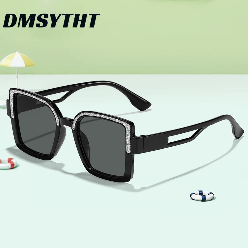 Non-polarized Fashion Square Frame Cute Animal Cartoon Sunglasses Men Women    Retro Fine Glitter Frame Outdoor Sunscreen Eyeglasses