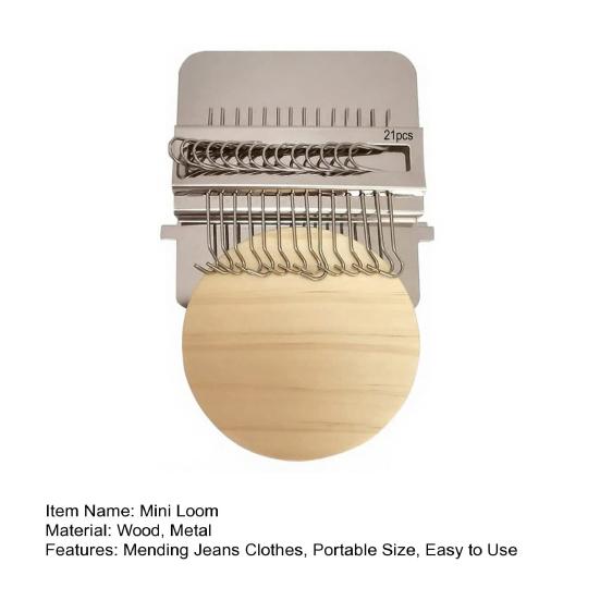 Small Darning Loom Weave Tool with 10/12/14/21/28 Needles DIY Mending Jeans Clothes Mini Darning Machine Weaving Loom Kit