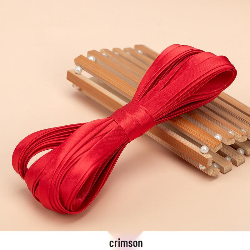 Hengmeihe Cheongsam Bordo 1 cm: Nastro Orlo in Seta Sintetica Non Stiro a Quattro Pieghe