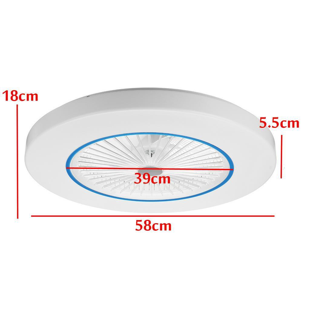 Light ceiling fan Led Ceiling Fan with lights remote control modern lighting three-color dimming ceiling light White 72W 58*18cm