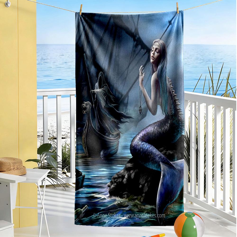 Gothic Style Beach Towel High Absorbency & Quick-Dry Comfortable Lightweight Suitable for Swimming, Gym, Camping, Yoga Vacation