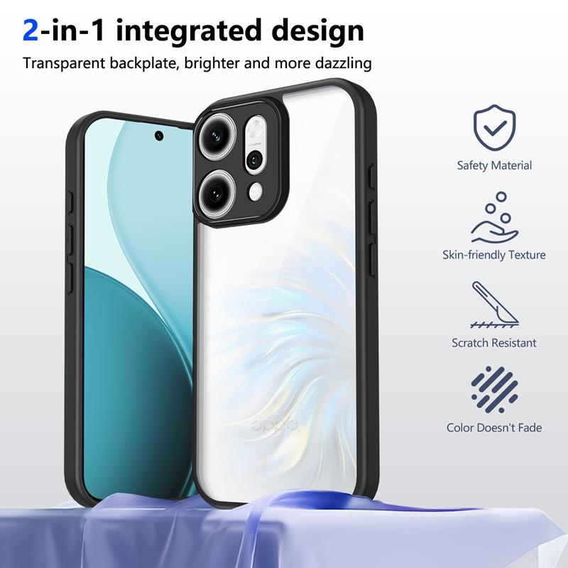 Transparent Silicone Case For Oppo Reno 14 Reno14 14F 13 13F F FS 12 12F 11 10 11F Pro PC Back TPU Bumper Shockproof Phone Cover