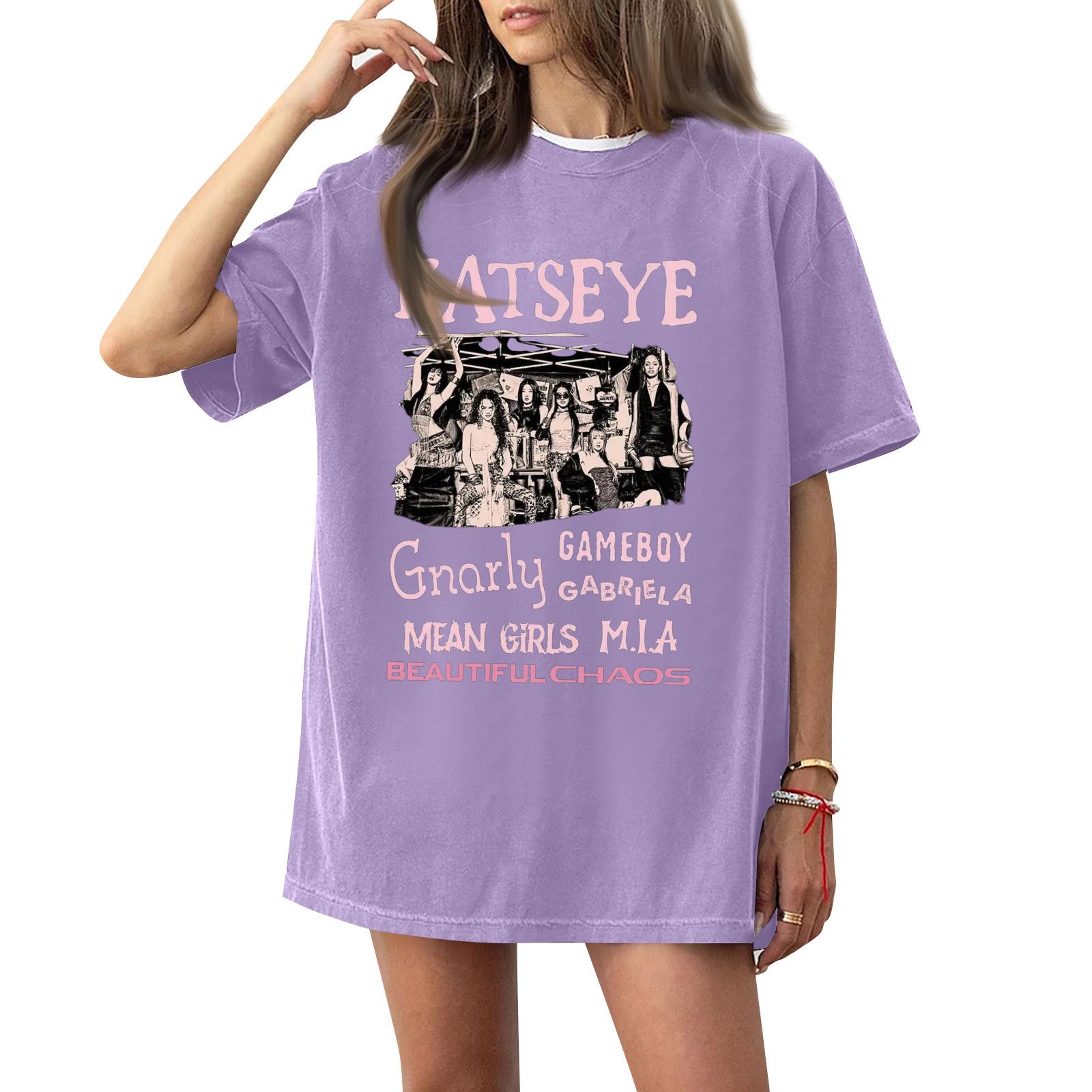 

Женская футболка с круглым вырезом и короткими рукавами с принтом L фиолетовый