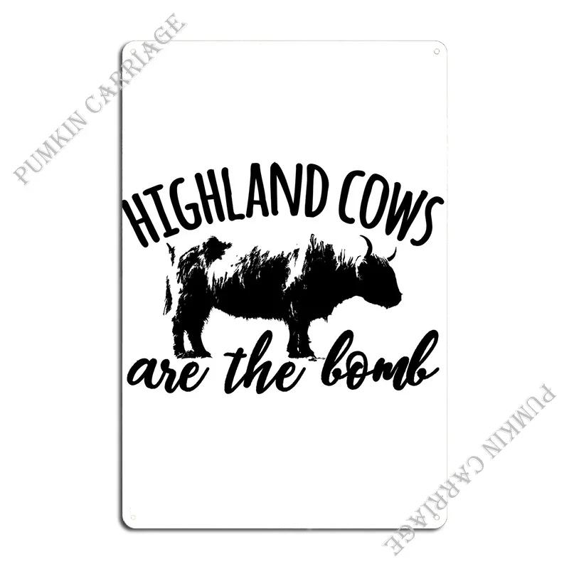 Highland Cows Metal Plaque Poster Rusty Funny Wall Custom Garage Tin Sign Poster 20x30cm（7.8x11.8inch）