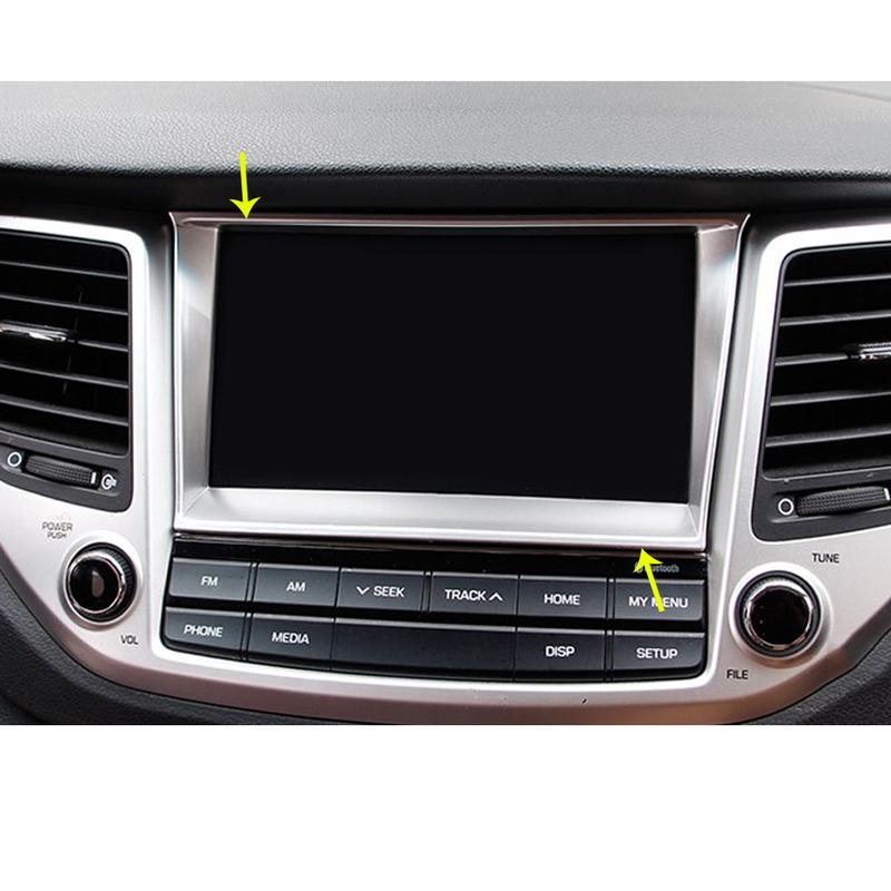 For Hyundai Tucson 2015 2016 2017 2018 Car Styling ABS Navigation Panel Central Frame Middle Console Cover Stick Hood Trim 1PCs