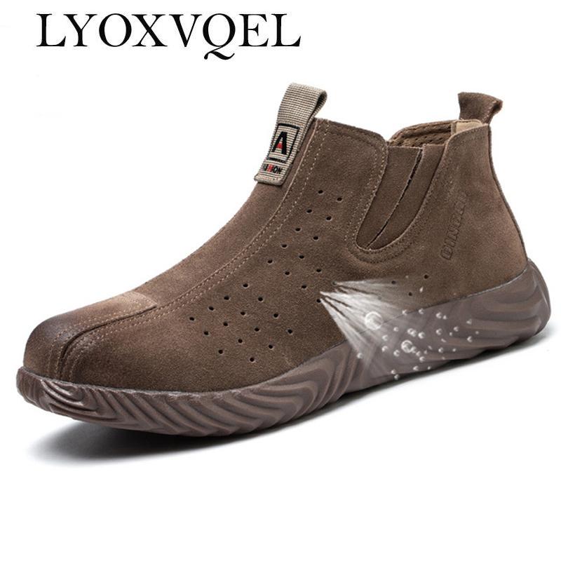 

Indestructible Safety Shoes Men Soft Bottom Work Shoes Chelsea Boots Steel Toe Work Safety Boots Cowhide Welder Shoes M647 45