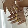 European and American Fashion Shell Starfish Open Rings For Women Gold Color Stainless Steel Adjustable Ring Party Jewelry Gift