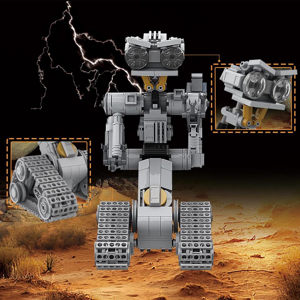 Thunderbolt No. 5 Robot Model - Small Particle Educational Building Blocks, Free Assembly Movie-Themed Toy.