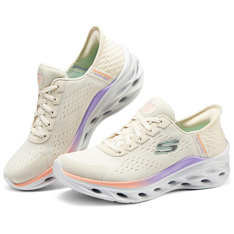 Skechers Comfortable Breathable Shock Absorbing Low Top Casual Running Shoes Women sneaker White 150191-NTMT