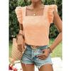 JPNTKY Women's Fashion Casual Square Collar Short Sleeve Blouses & Shirts