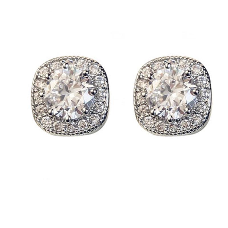 

Темпераментные серьги-пусеты в корейском стиле - Европейский и американский простой трендовый дизайн платиновый/белый