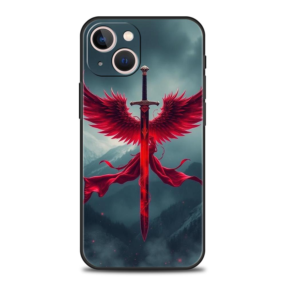 Phone Case Cover for iPhone 17 16 15 14 13 12 Pro Max 11 Pro Max 17AIR Plus Shockproof Soft TPU Shell The Sword Creative Pattern