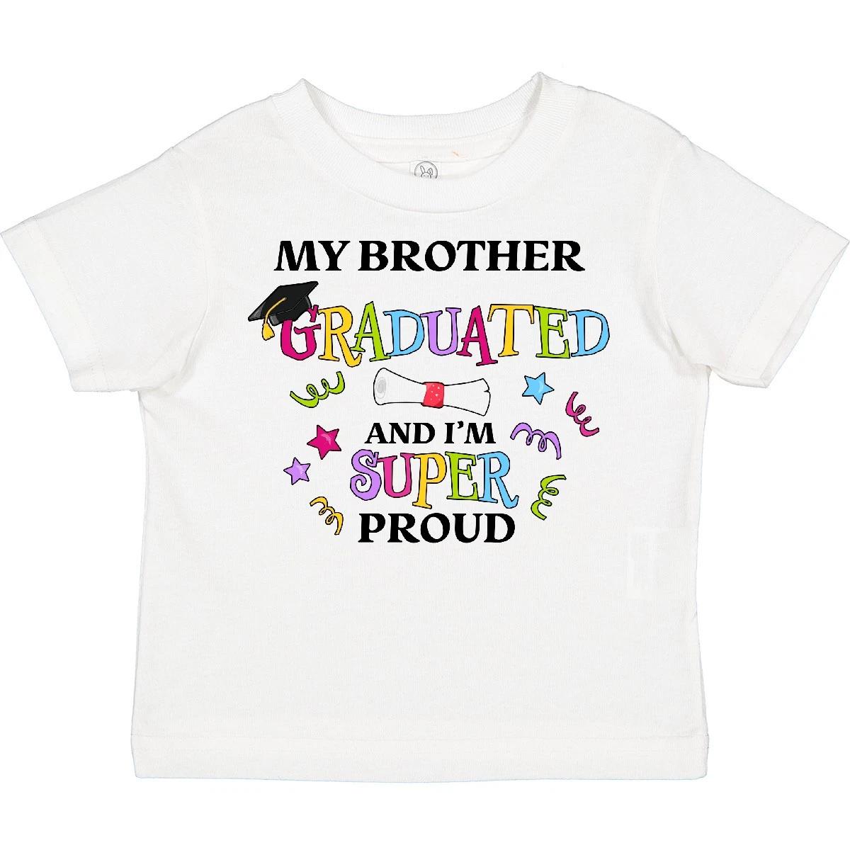 Inktastic My Brother Graduated And I m Super Proud Toddler kids boys T-Shirt School Big 120