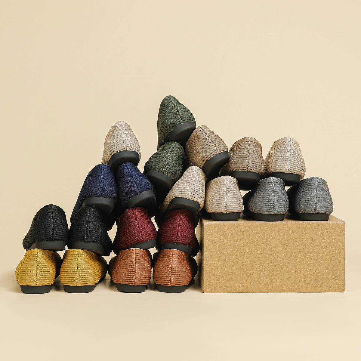 Модный бренд Whoholl 2024 Женские плетеные вязаные балетки на мягкой подошве Весенние — фото 3