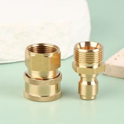 1 Satz 3/8 M22 Rohrverbindungs-Schnellkupplungs-Kits für M22 Hochdruckreiniger-Schlauchkupplung M22 14/15mm Adapter-Set Wasserauslass-Set