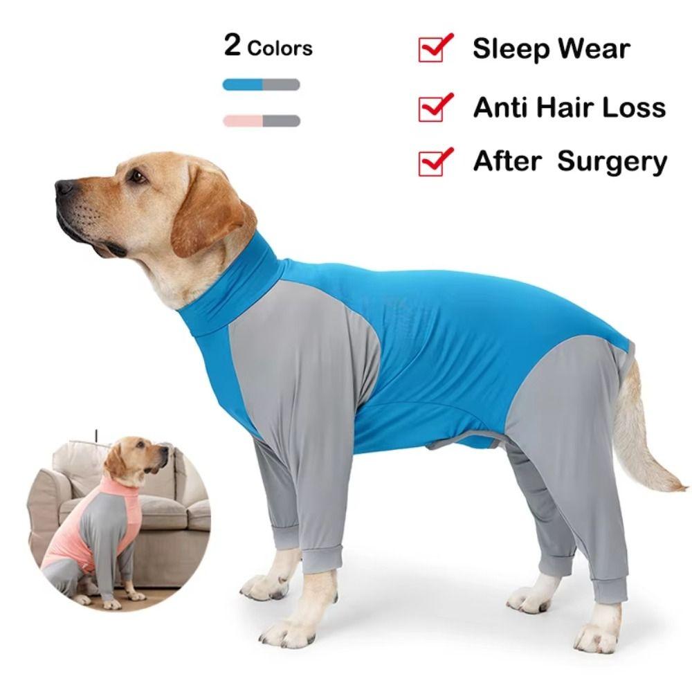 Elastic Dog Anti-lick Recovery Suit Breathable Dog Weaning Bodysuit for Medium Large Dogs