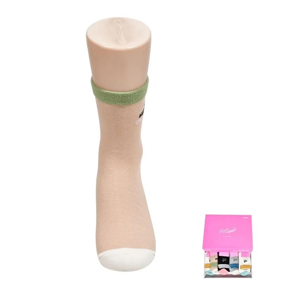 Crocodile Pastel-toned Women's Embroidered Mid-calf Socks