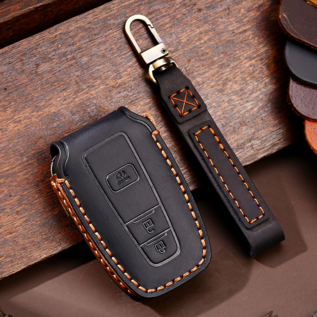 Leder Auto Schlüsselhülle Schlüsselanhänger Halter Hülle Schutz für Toyota Camry RAV4 Prius CHR Corolla Highlander Prado RAV 150 2021 2020