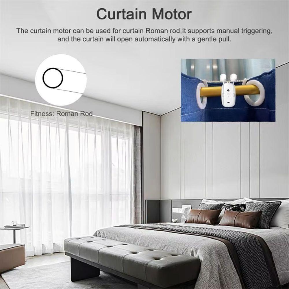 Smart Automatic Curtain Opener, Remote Control With App/Timer/Voice, with T/U/Rome Rod ,WiFi Bluetooth Automatic Light Sensor