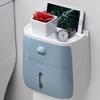 Wasserdichter, kreativer Toilettenpapierhalter zur Wandmontage, multifunktionales Toilettenpapierfach, doppelschichtig, tragbare Tissue-Aufbewahrungsbox, Badezimmerzubehör