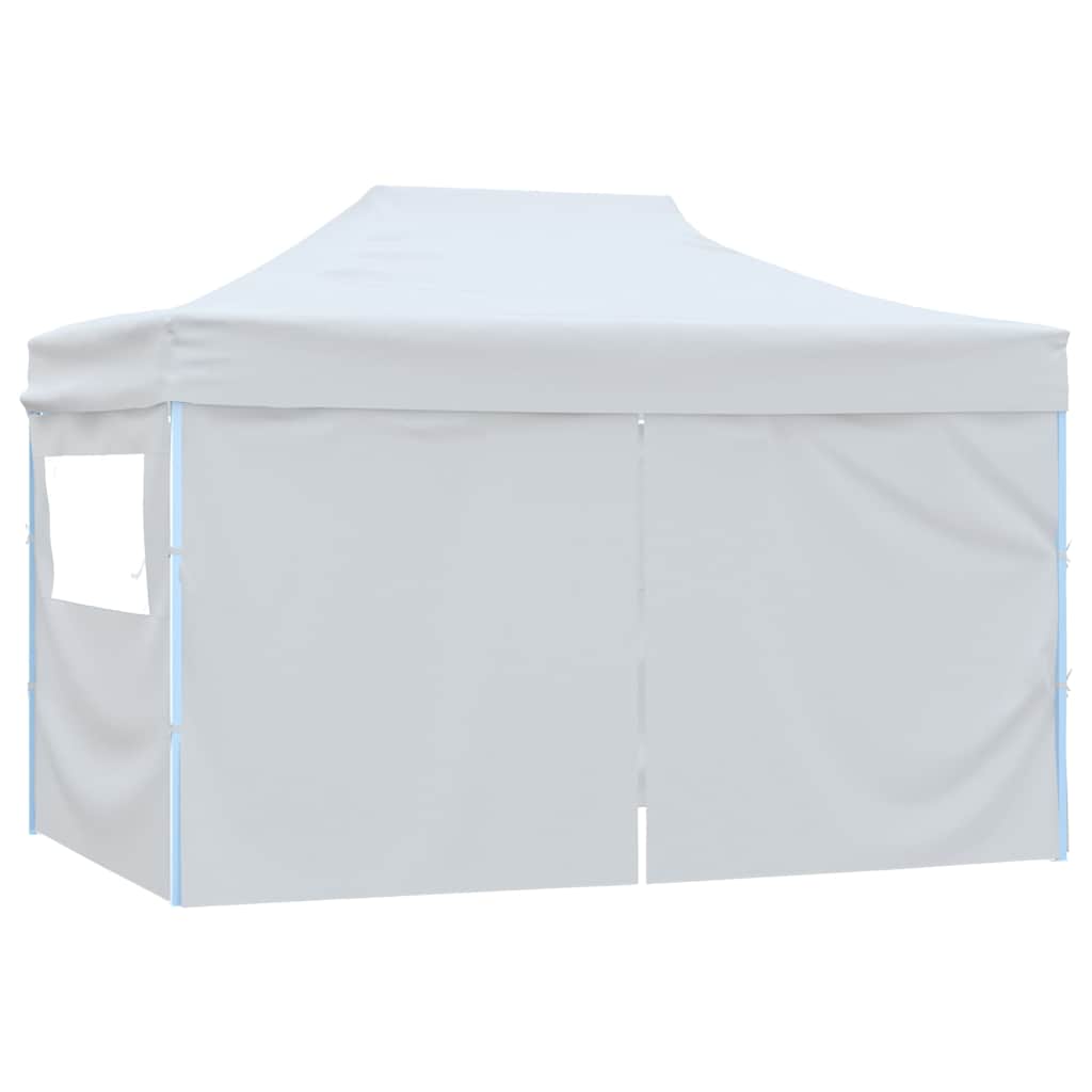 vidaXL Pro Party Tent Foldable with 4 Side Walls 280x410x315 Cm Steel White