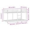 VidaXL Bunk Bed with Curtains White/black 90x200 Cm Solid Pine Wood, Bed, Bed Frame, Low Bunk Bed, Furniture of 3284021