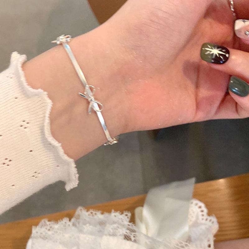 Холодный ветер сладкий прохладный серебряный бант ожерелье женское премиальное змеиное колье чокер аксессуары