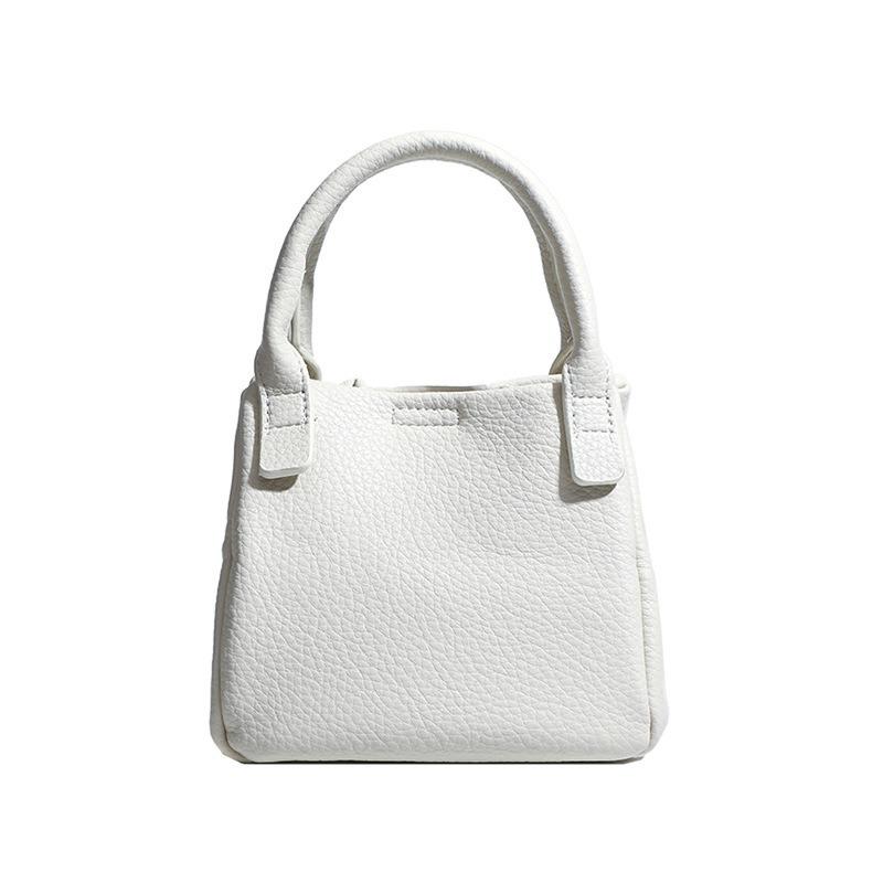 Niche Basket Shoulder Crossbody Bag 2025 New Korean Fashion Texture Solid Color Bucket Handbag for Women