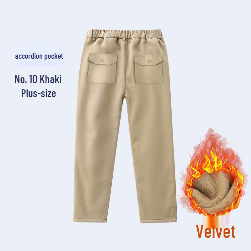 Khaki School Uniform Pants for Primary and Middle School: Boys' Spring/Autumn Cotton Casual Pants & Girls' Stretch Cotton Long Pants