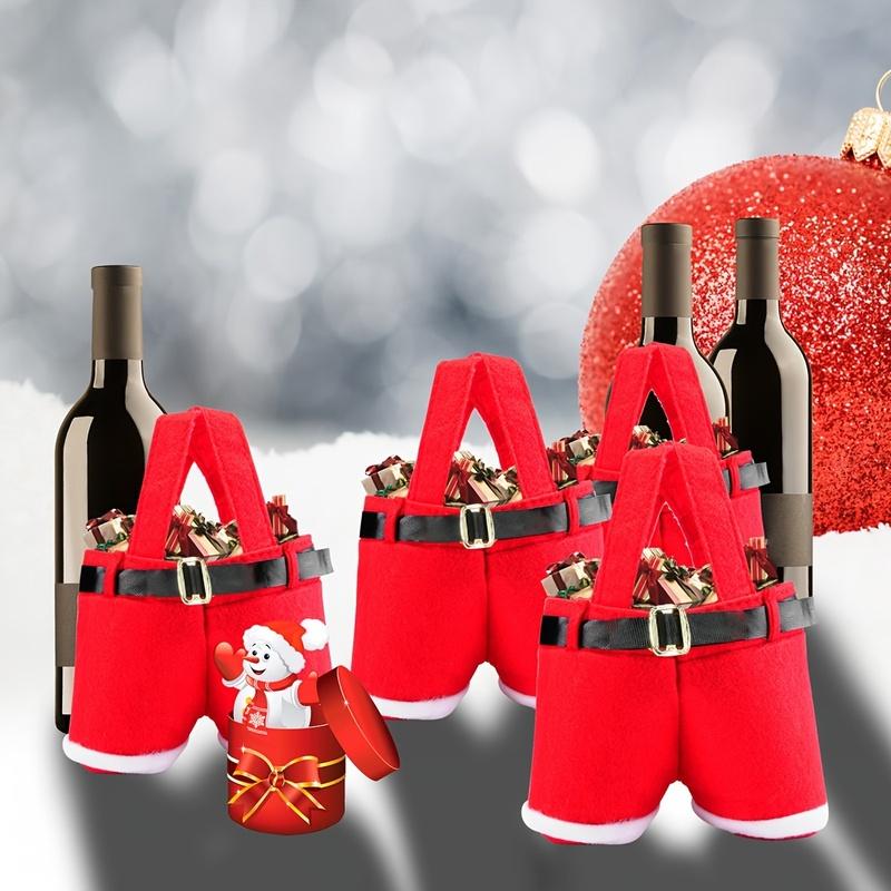 Santa Claus Shorts Gift Bag - Cute Christmas Gift Bags, Polyester Material, New Year & Christmas Gift Candy Bag Set