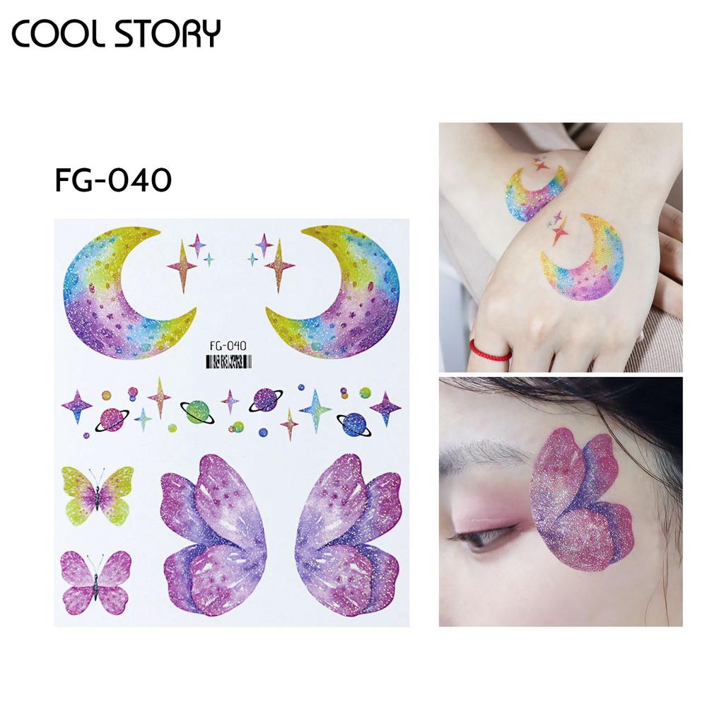 Party Stickers, Trendy Gold and Silver Embossed Valentine's Day Tattoo Stickers, Waterproof and Long-lasting Fake Tattoo Stickers