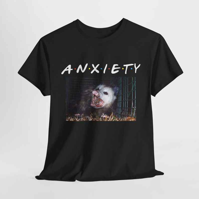 

Anxiety Opossum T-Shirt tshirt unisex mens womens tops tee 100% cotton XL