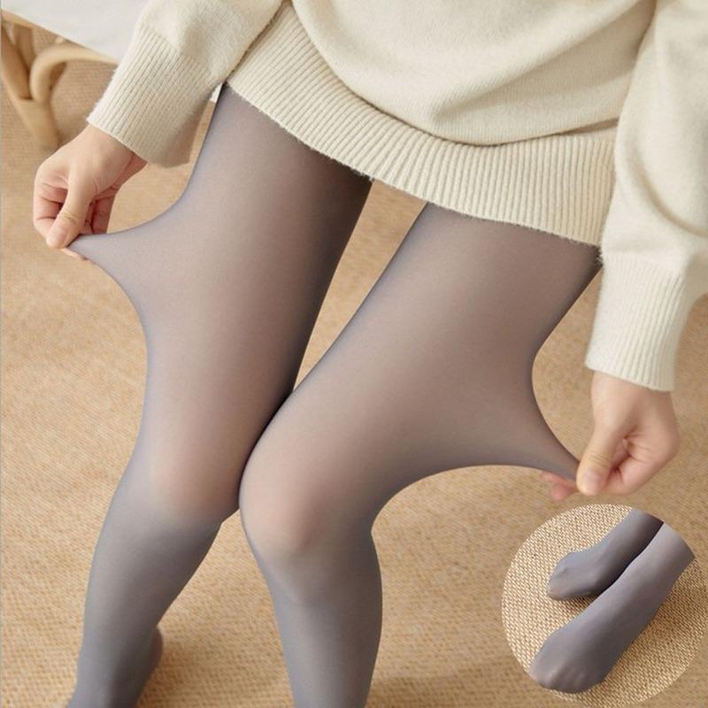 Fashion Velvet Leggings Spring and Autumn Women's High-waisted Meaty Casual Pants Sexy Fake Translucent Thin Stretch Black Pantyhose