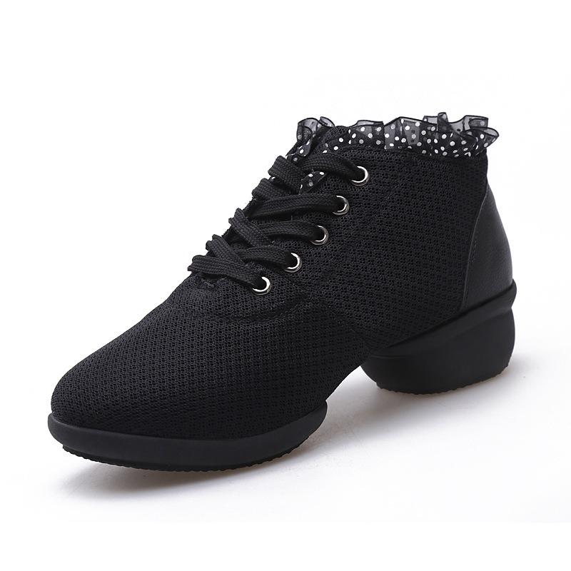 Breathable Mesh Rubber Sole Short Boots Sailor Dance Shoes Lace Up Soft Sole Latin Practice Shoes Teacher Shoes Square Dance Shoes