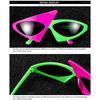 Occhiali da Sole Divertenti Unisex per Feste Occhiali Asimmetrici Anni '80 Occhiali Rosa Shocking e Verde Neon per Danza Hip Hop Festa di Halloween